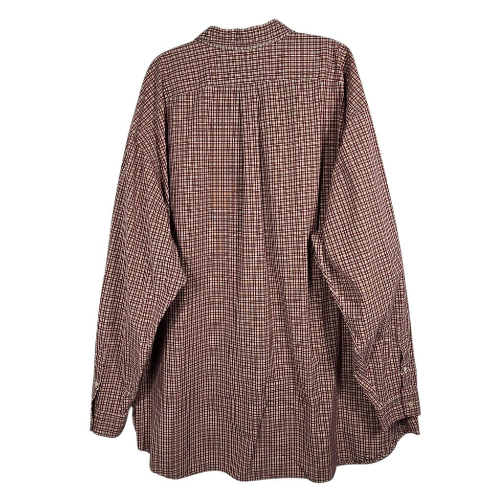 VTG Ralph Lauren Oxford Shirt Mens 4XLT Red Tan Plaid Classic Fit Button Down - Picture 8 of 10